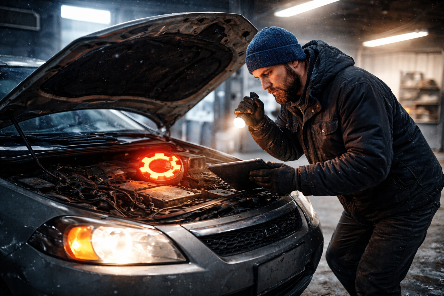 Driver noticing early warning signs of potential transmission problems while driving