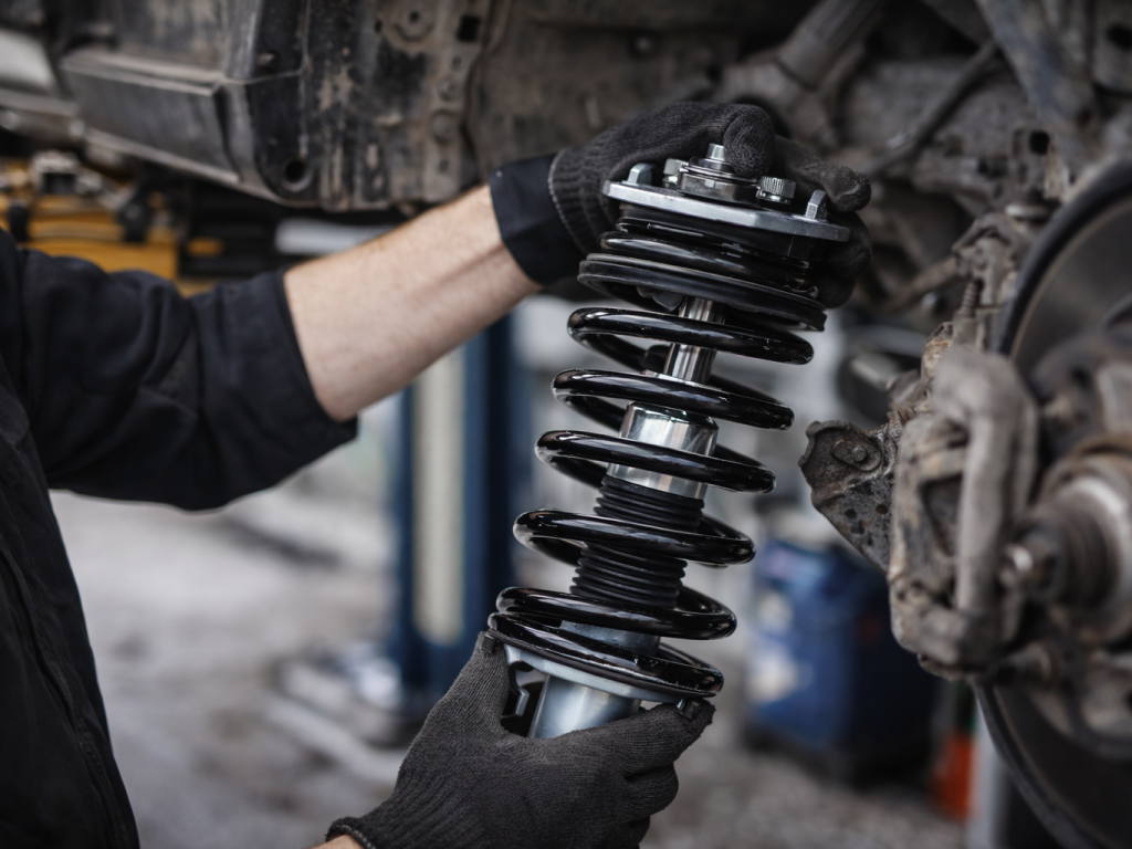 Shock and strut replacement during suspension repair in Calgary