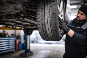 Uneven tire wear caused by worn suspension components in Calgary