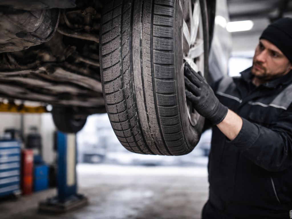 Uneven tire wear caused by worn suspension components in Calgary